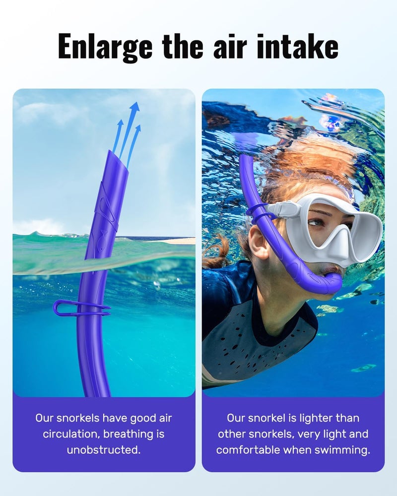 W WSTOO WSTOO Adults Diving Snorkel Breathing Tube Silicone Flexible Foldable Snorkel Anti-Drop for Freediving Swim Training,Diving and Scuba Diving,Easy to Carry for Travel - Image 3